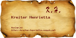 Kreiter Henrietta névjegykártya